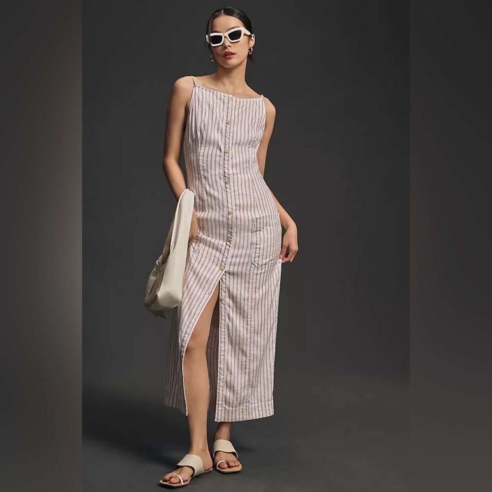 Maeve The Colette Midi Dress- Linen Edition